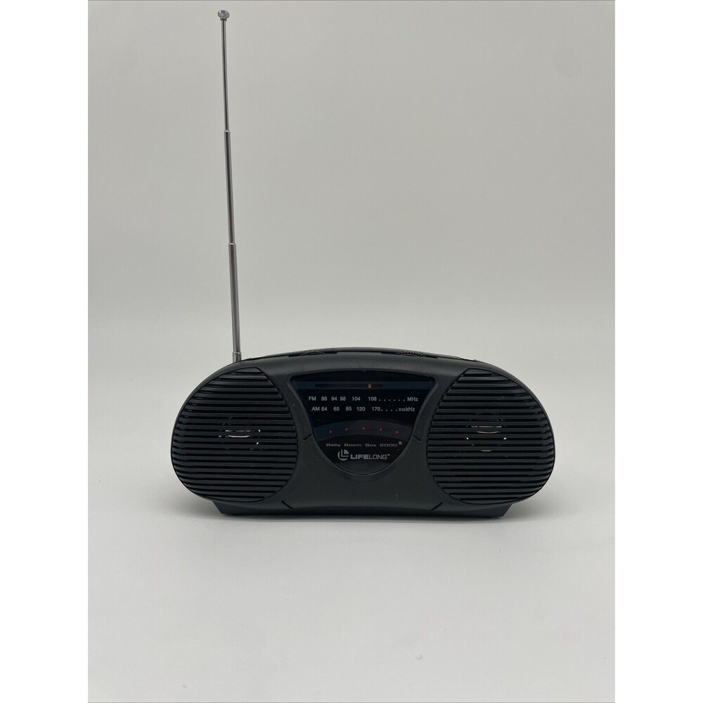 Lifelong Baby Boom Box AM FM Radio Portable Black Battery *TESTED WORKING*